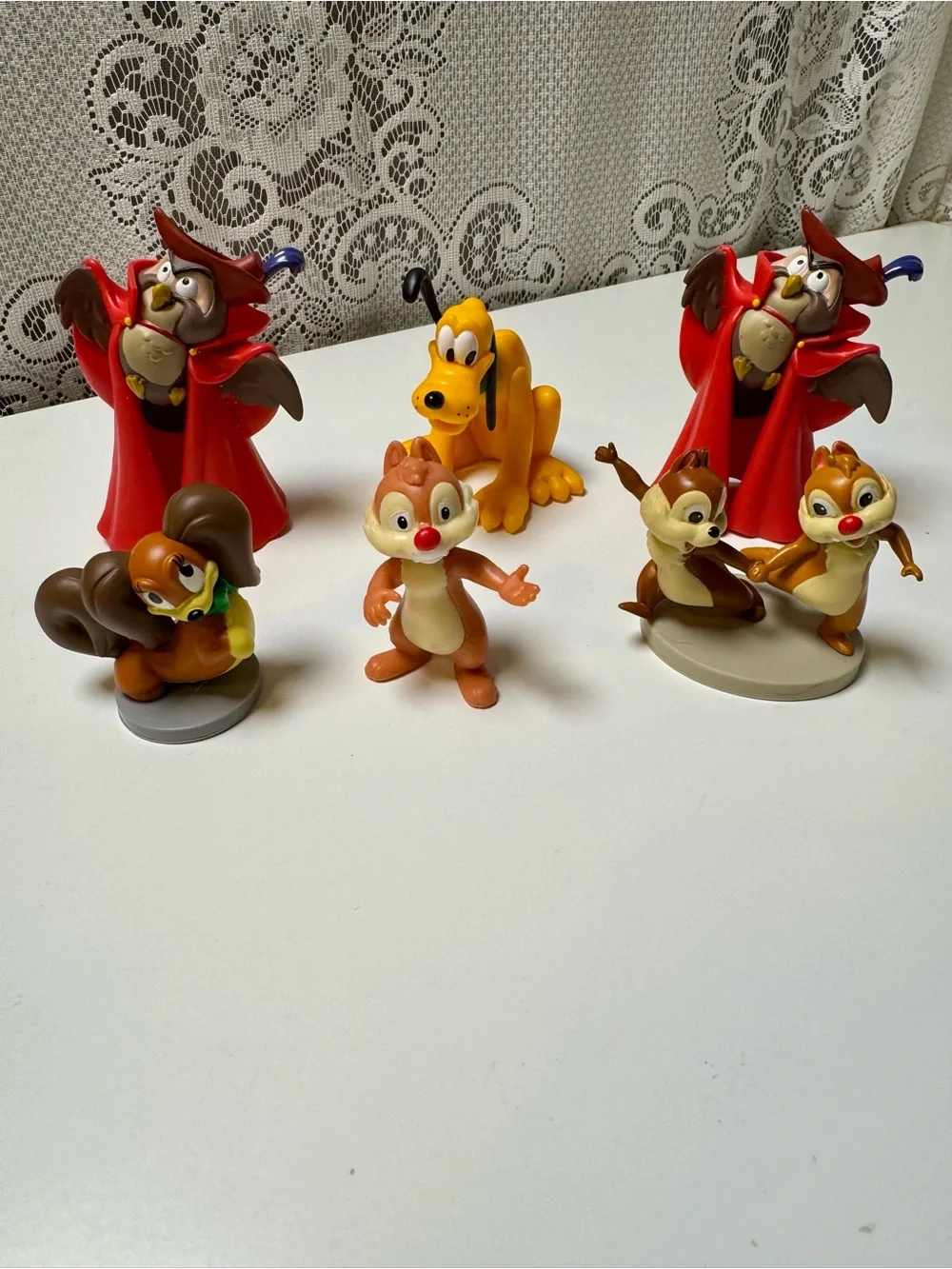 Vintage Disney PVC Figurine Lot- Rare Girl Squirrel, Sleeping Beauty, Pluto